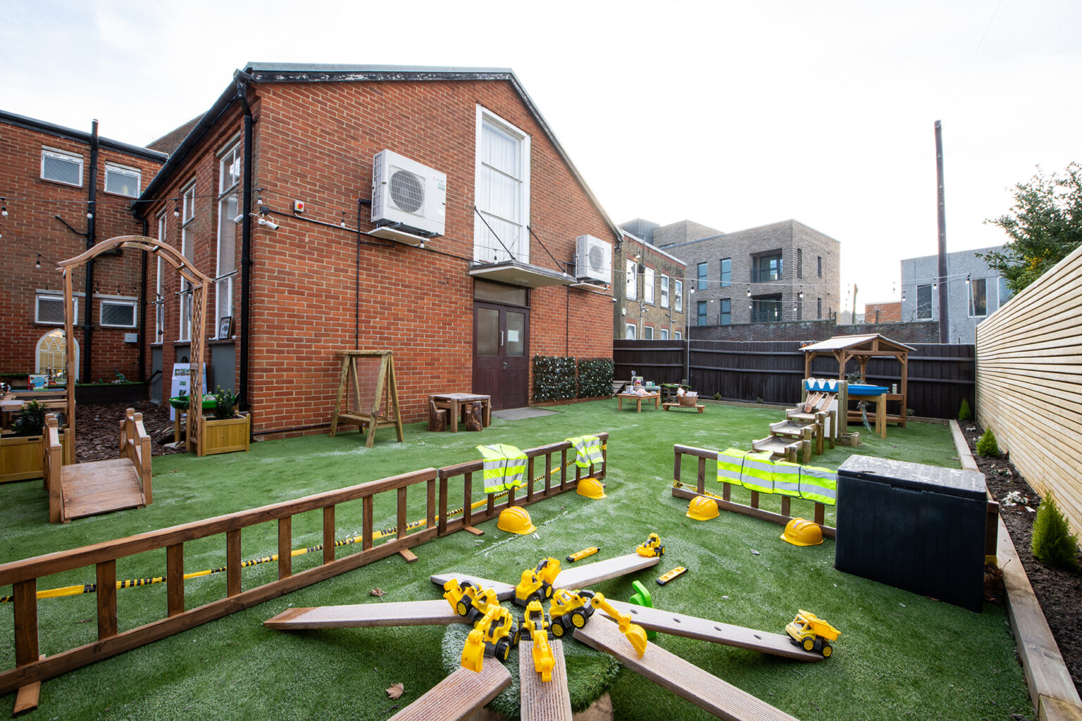 Outdoor construction and exploration space at Chrysalis Epping