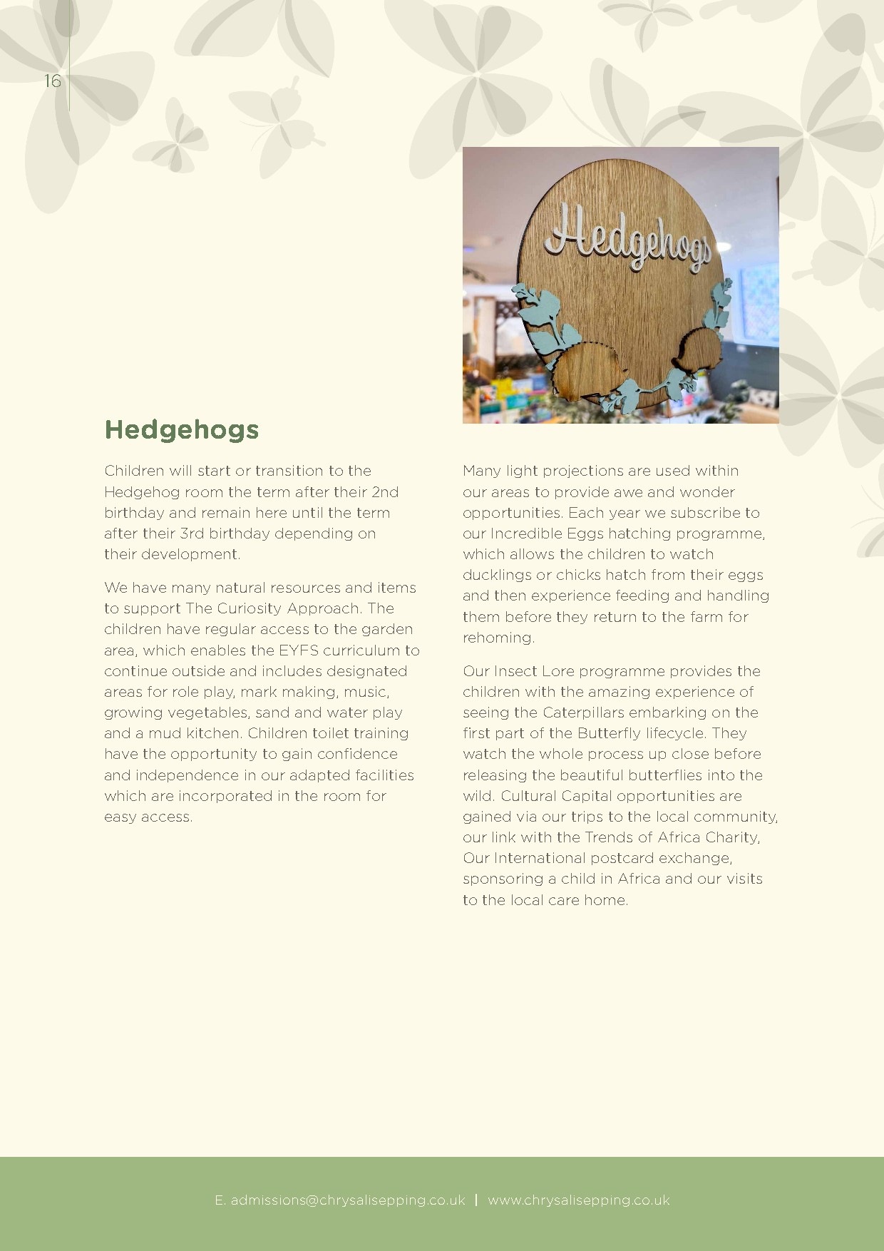 Chrysalis Epping prospectus, page 16 of 26